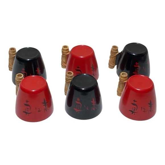 Rare Vintage MCM Acrylic Coffee Cup Set (6) - Picture 7 of 9